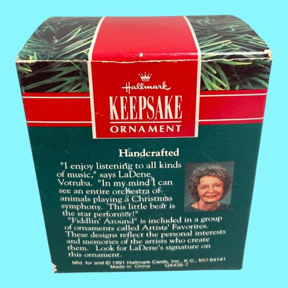 Vtg 1991 Fiddlin' Around Bear Hallmark Christmas Ornament by Ladene Votruba - Picture 7 of 8